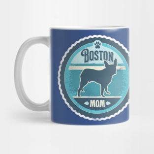 Boston Mom - Distressed Boston Terrier Silhouette Design Mug